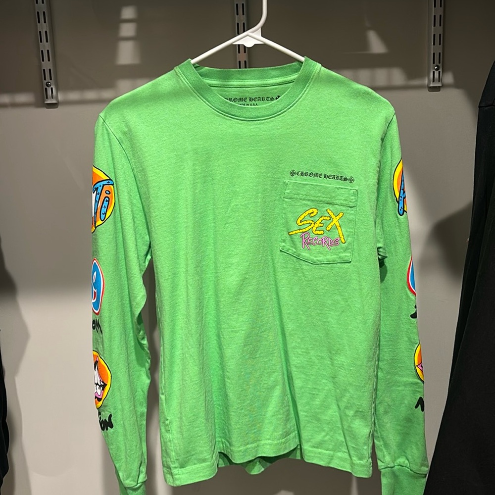 Chrome hearts neon green long sleeve t shirt